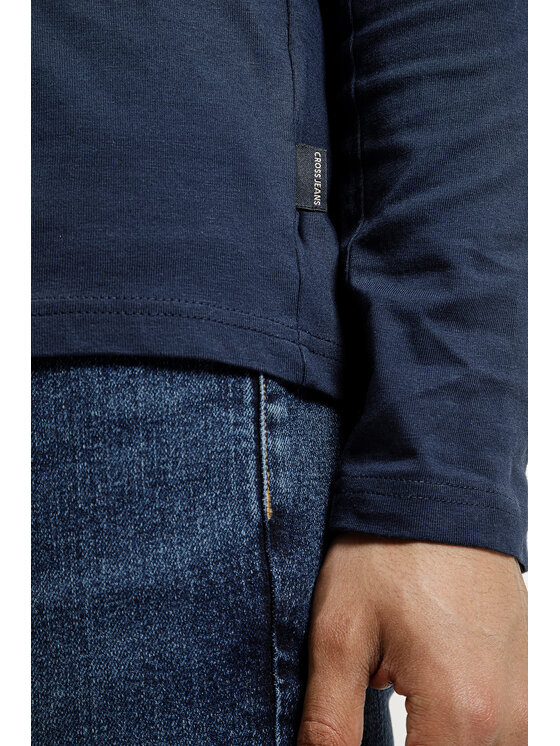 Cross Jeans Cross Jeans Longsleeve 16034-001 Granatowy Regular Fit