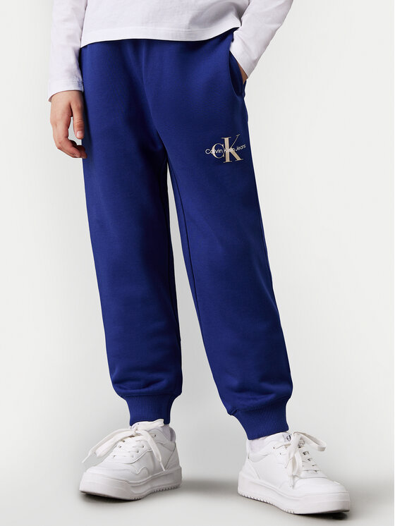 Chłopięce Spodnie dresowe Calvin Klein Jeans, Rozmiar 16Y, Niebieskie, Monogram Logo IU0IU00285