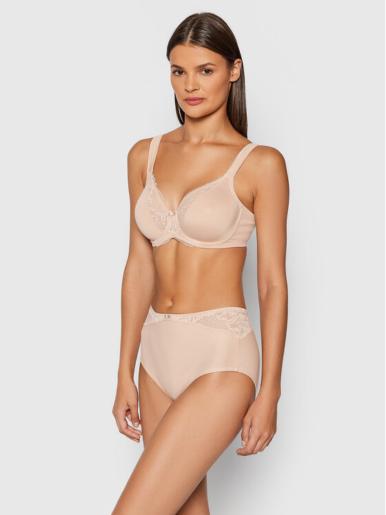 Triumph Triumph Figi klasyczne z wysokim stanem Modern Lace+Cotton Maxi 10207493 Beżowy