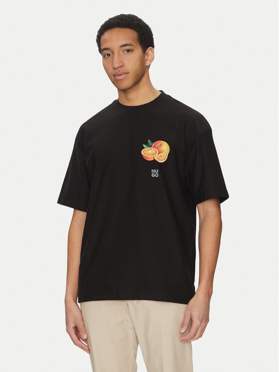 HUGO HUGO T-Shirt Dartiee 50537576 Černá Oversize