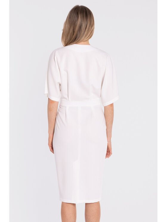 Stylove Stylove Abito da cocktail S434 Bianco Waisted Fit