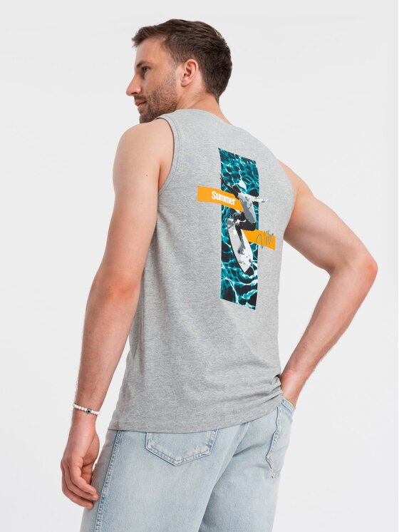 Ombre Ombre Tank top OM-TSTT-0191 Šedá Regular Fit