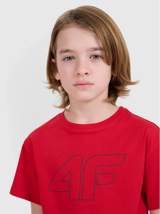 4F 4F T-shirt 4FJWSS25TTSHM2325-62S Rosso Oversize