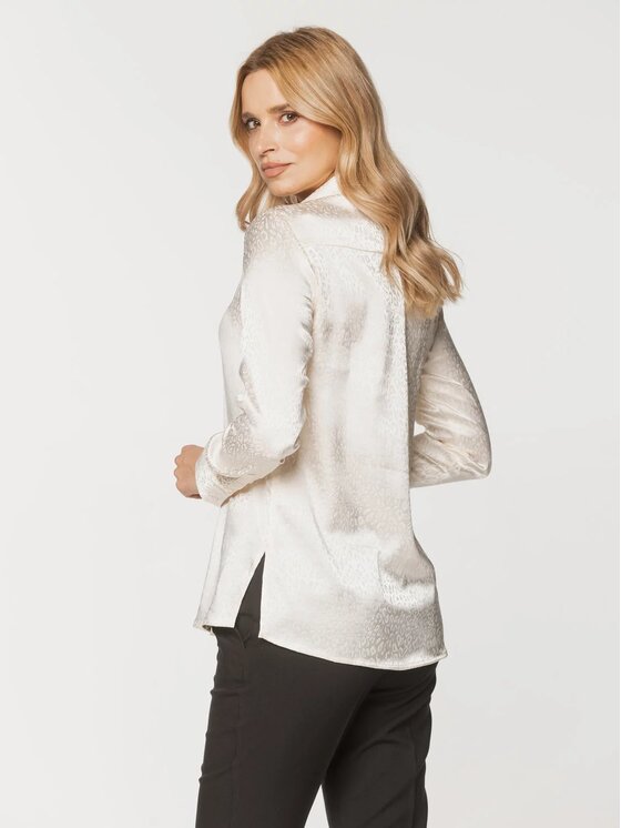 Willsoor Willsoor Bluzka 61425 Beżowy Regular Fit