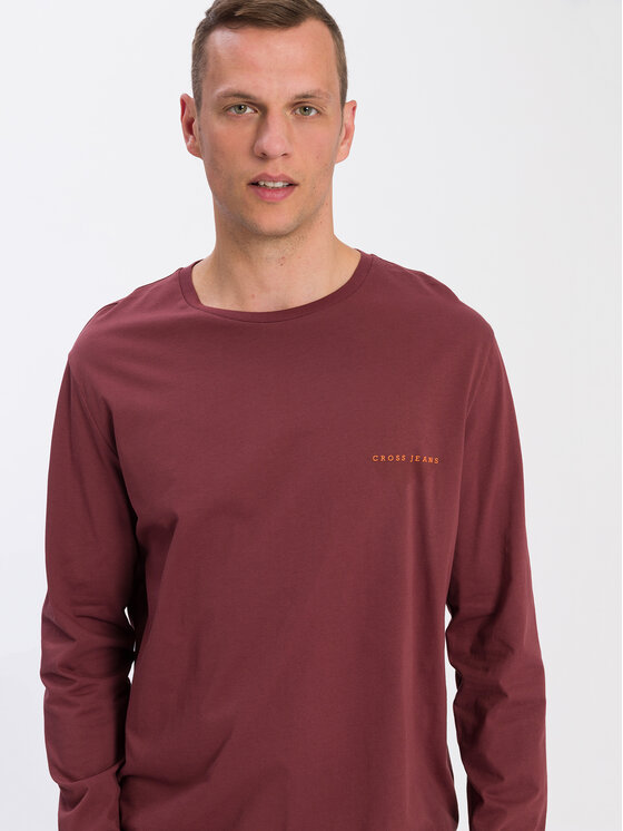 Cross Jeans Cross Jeans Longsleeve 15863-025 Brązowy Regular Fit