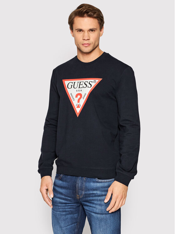 Guess Džemperis ar kapuci M2YQ37 K6ZS1 Tumši zils Slim Fit