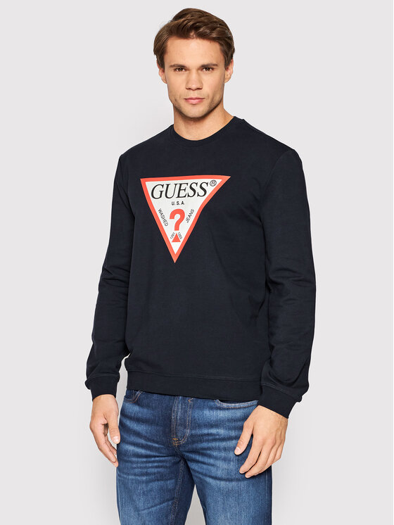 Guess Guess Pulóver M2YQ37 K6ZS1 Sötétkék Slim Fit