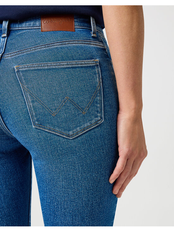 Wrangler Wrangler Jeansy SKINNY HIGH Niebieski Skinny Fit