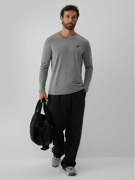 4F 4F Longsleeve BASIC+ Szary Slim Fit