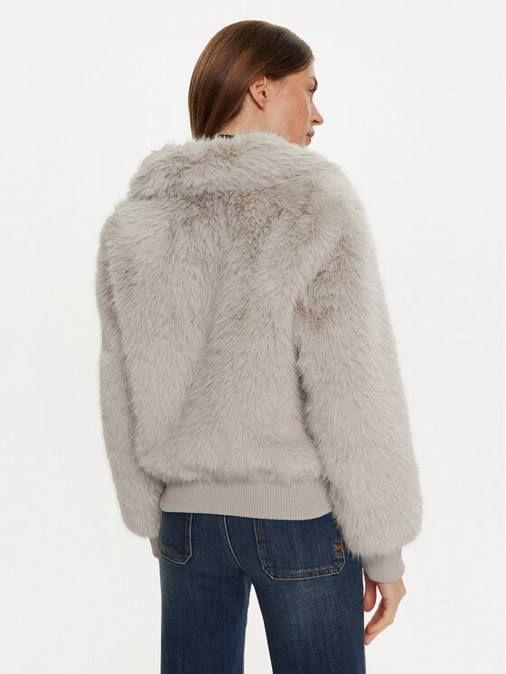 Guess Guess Pelzmantel Soave W4BL11 WGHT0 Grau Regular Fit