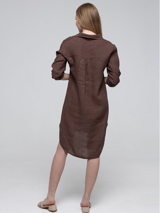 Perso Perso Sukienka koszulowa RBE265588F Brązowy Regular Fit