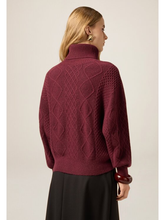 Oltre Oltre Sweter M118E002118N036 Bordowy Regular Fit