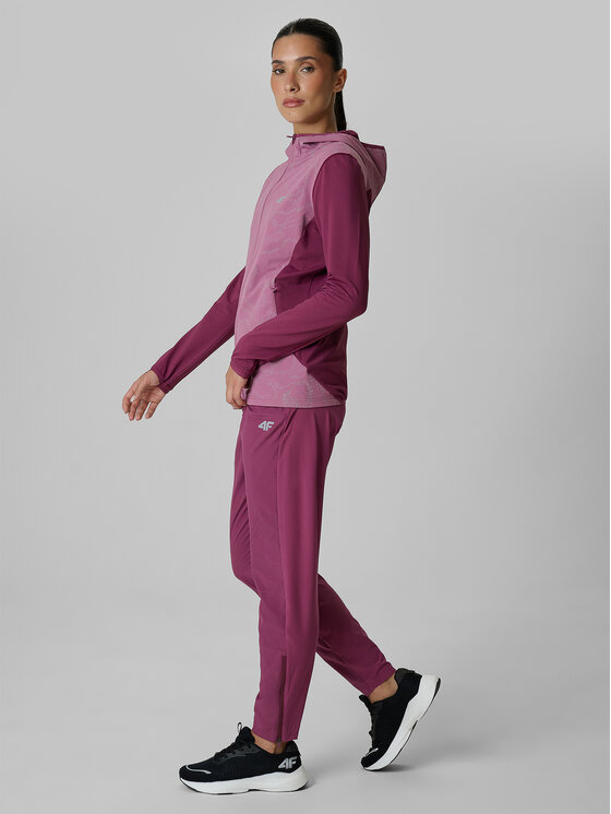 4F 4F Bluza techniczna CRAFTED BY CULTURE Bordowy Slim Fit
