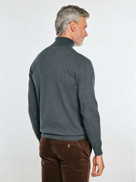 BIG STAR BIG STAR Sweter POLLEN Szary Basic Fit