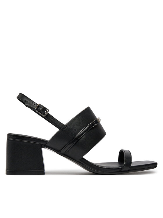 Calvin Klein Sandali Heel Sandal 45 Met Bar Lth HW0HW02056 Črna