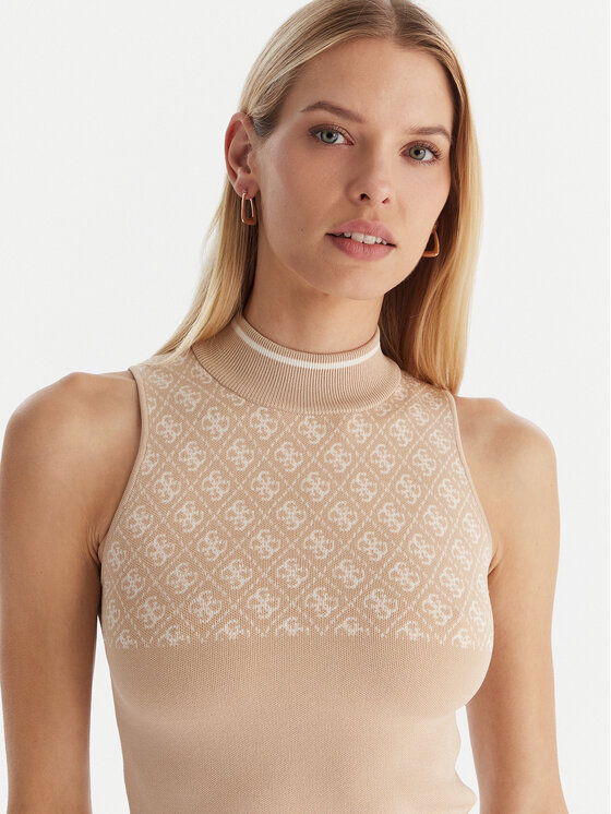Guess Guess Блуза W3YR26 Z37K0 Бежов Slim Fit