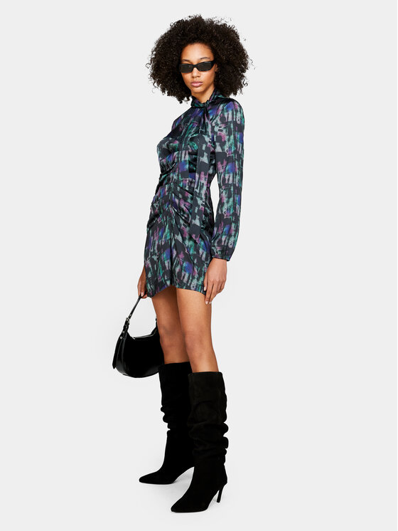 Sisley Sisley Vsakodnevna obleka 4RTMLV046 Pisana Slim Fit
