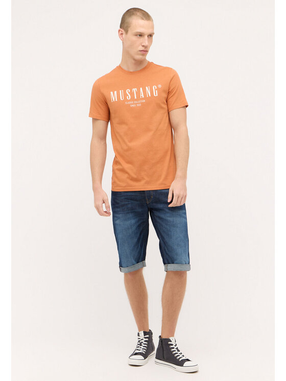 Mustang Mustang T-Shirt AUSTIN Pomarańczowy Regular Fit