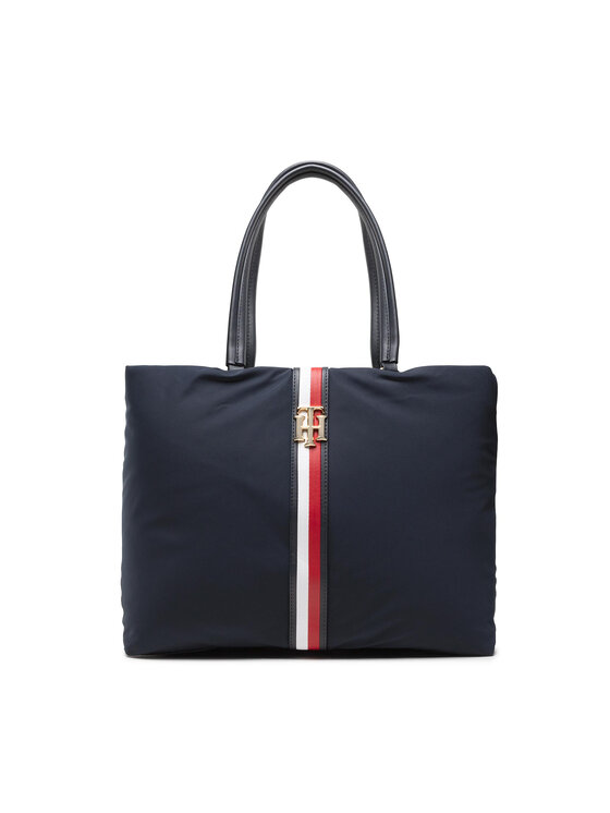 Tommy Hilfiger Tommy Hilfiger Дамска чанта Relaxed Th Tote Cropp AW0AW10927 Тъмносин