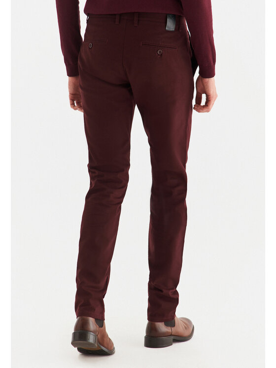 Pako Lorente Pako Lorente Chinosy P22WB-WX-001 Bordowy Classic Fit