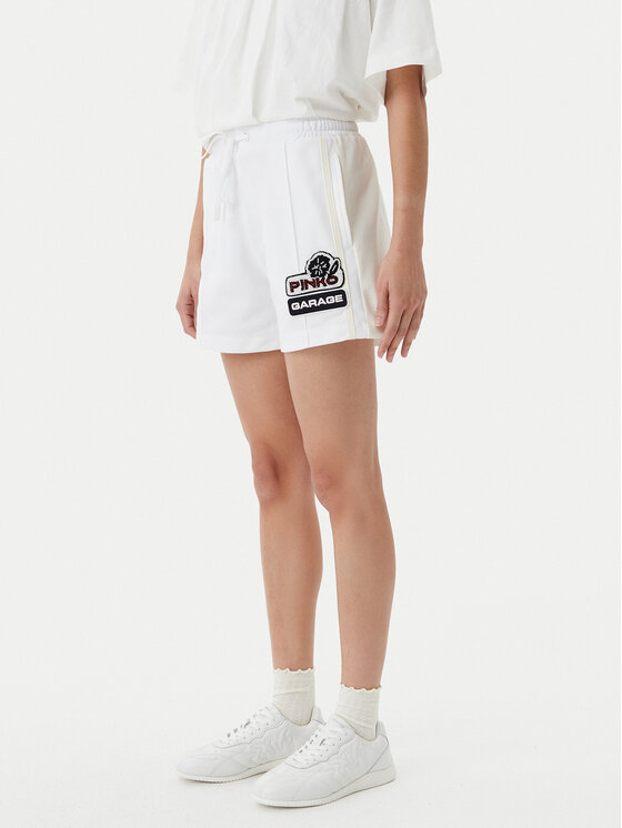 PINKO PINKO Sportske kratke hlače Max Shorts Interlock Tecni 105271 A2MD Bijela Regular Fit