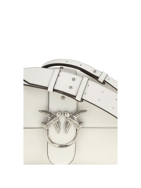 PINKO PINKO Torebka White Leather Shoulder Biały
