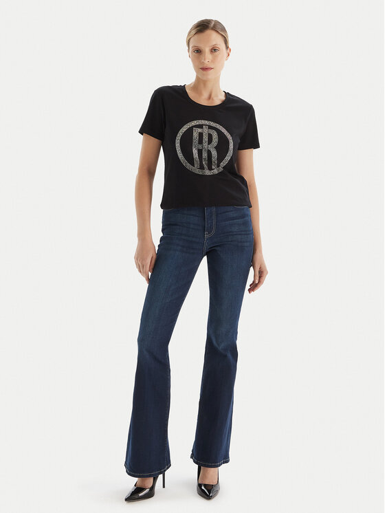 Fracomina Fracomina Tricou FP25WT3004J40108 Negru Regular Fit