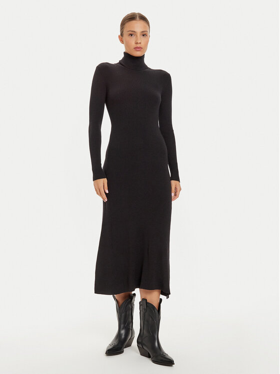 Vila Vila Kootud kleit Maria 14106153 Must Regular Fit