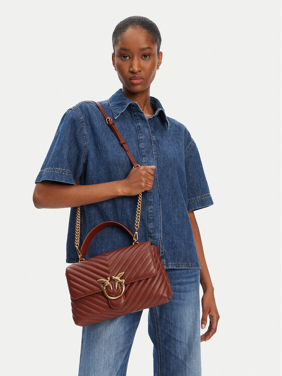 PINKO PINKO Ročna torba Love Lady Puff Classic Cl PE 25 PLTT 100043 A0GK Rjava
