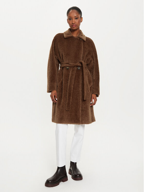 Marella Marella Cappotto di lana Ippy 2423016061 Marrone Regular Fit