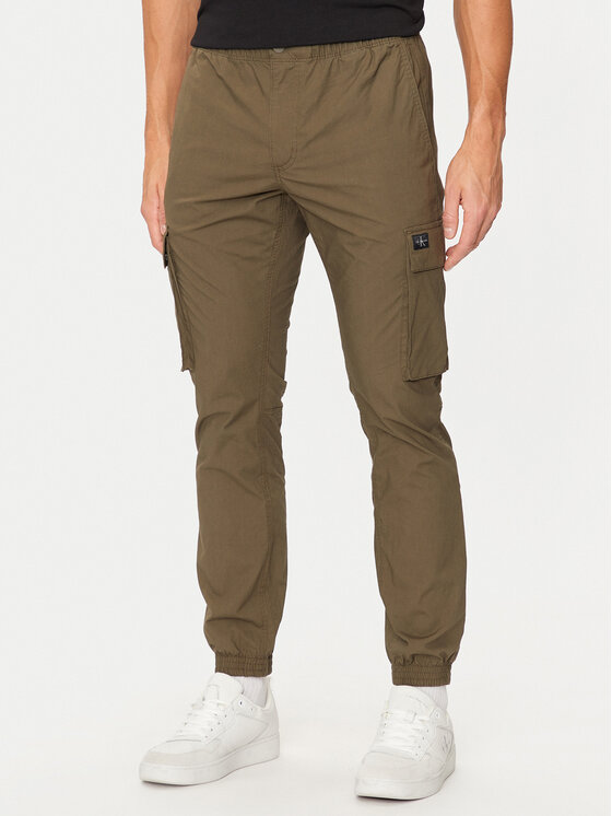 Calvin Klein Jeans Jogger nohavice J30J326438 Kaki Skinny Fit