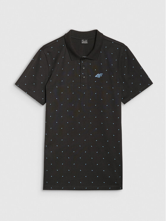 4F 4F Polokošeľa 4FWSS25TPTSM703-20S Čierna Regular Fit