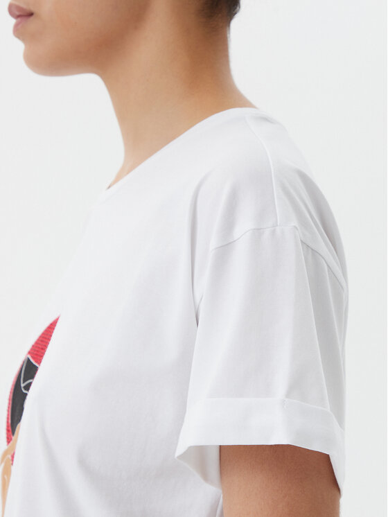 Liu Jo Beachwear Liu Jo Beachwear T-Shirt q-roa-35173 Biały Regular Fit