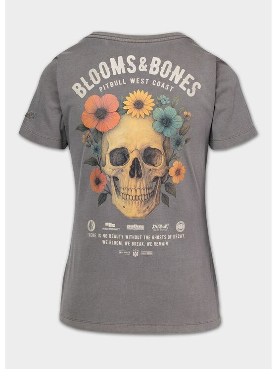 PITBULL PITBULL T-Shirt BLOOMS & BONES Szary Regular Fit