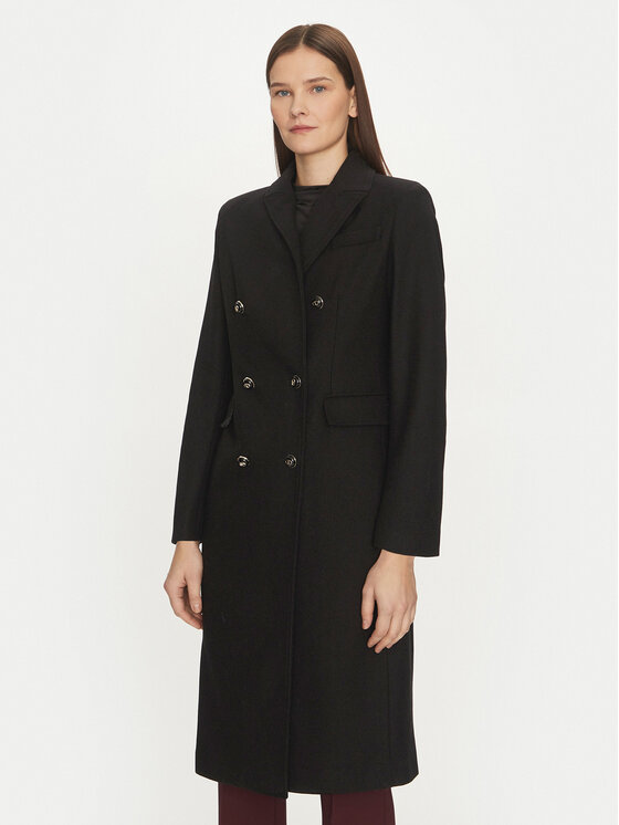 Motivi Motivi Вълнено палто 0041Q200541N Черен Slim Fit