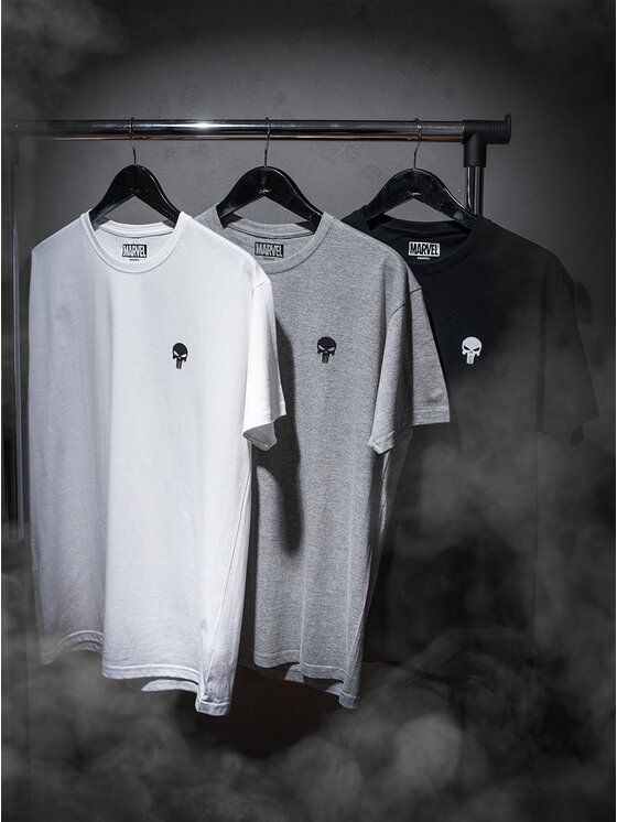 Marvel Marvel Komplet t-shirtów Koszulki Zestaw trzy sztuki Punisher Mini Logo 3XL Czarny Regular Fit