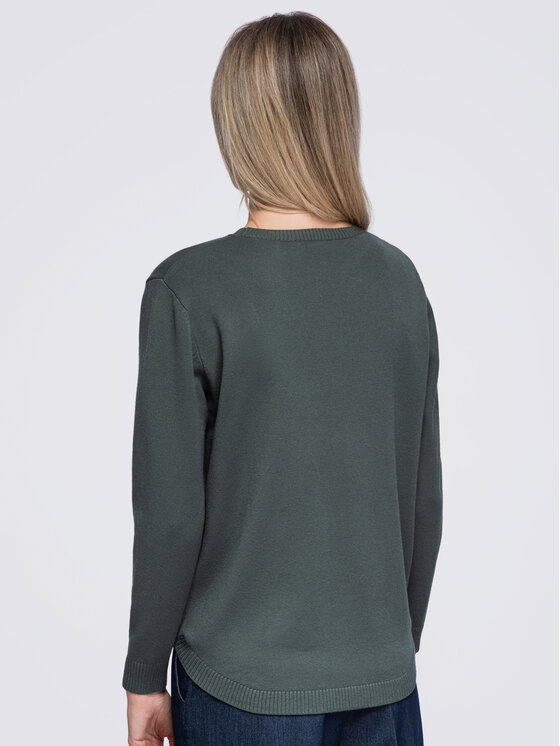Ombre Ombre Sweter OW-SW-E0027 Zielony Regular Fit