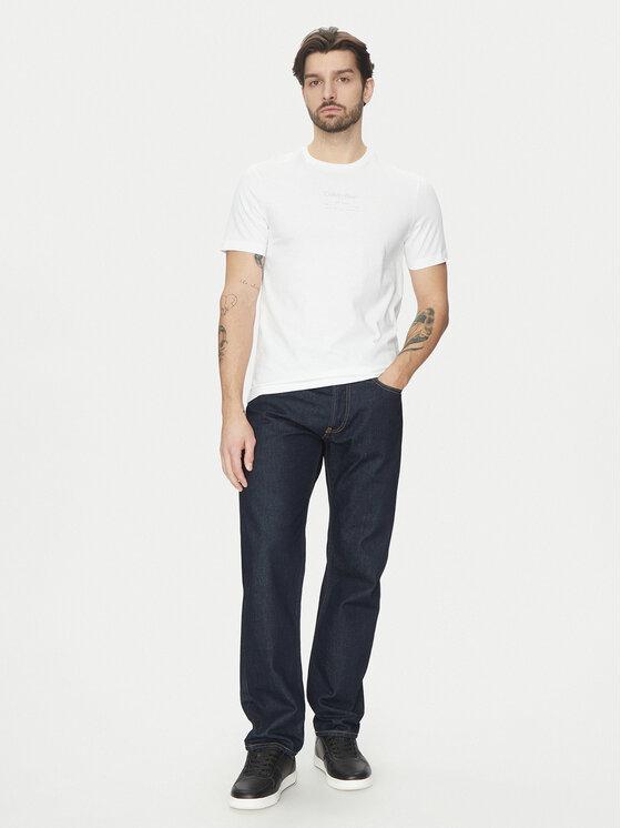 Calvin Klein Calvin Klein T-Shirt Editorial Logo K10K114172 Biały Regular Fit