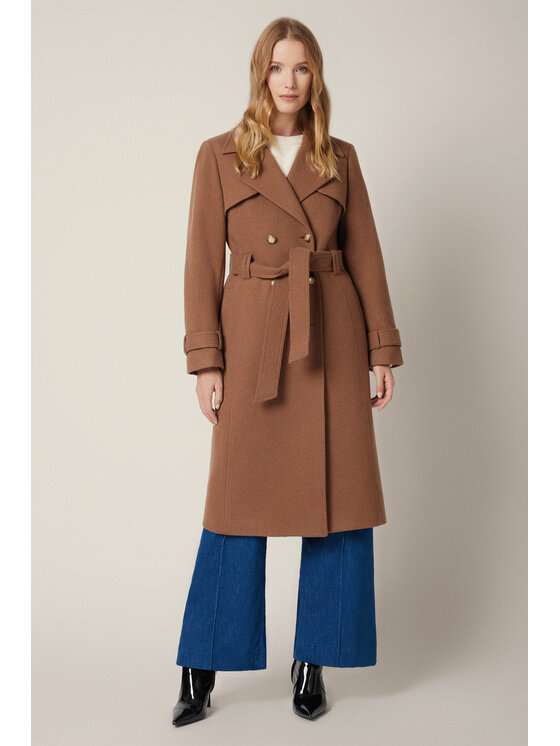 Lancerto Lancerto Płaszcz Eloria PC073225000014 Brązowy Regular Fit