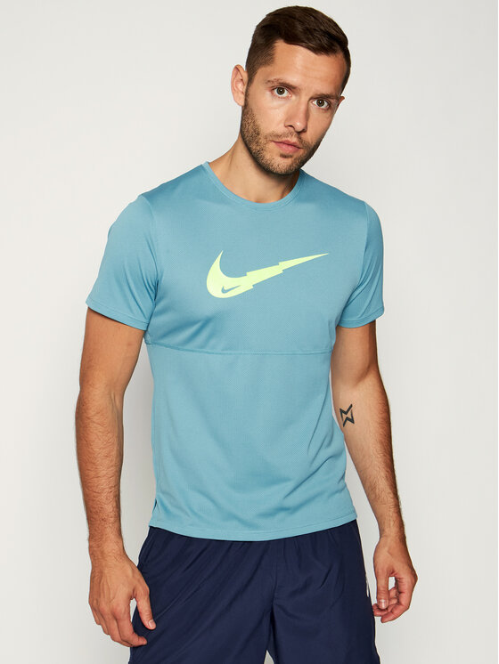 Nike Maglietta tecnica Brethe Run CJ5386 Verde Standard Fit Modivo