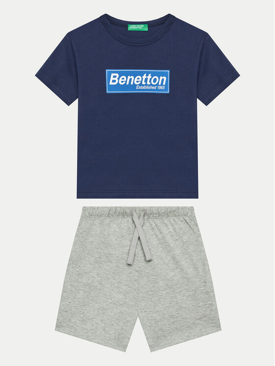 United Colors Of Benetton Set tricou și pantaloni scurți 3096GK00I Colorat Regular Fit