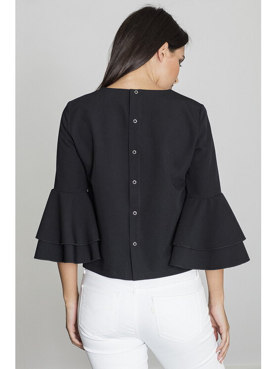 FIGL FIGL Bluzka M565 Czarny Regular Fit