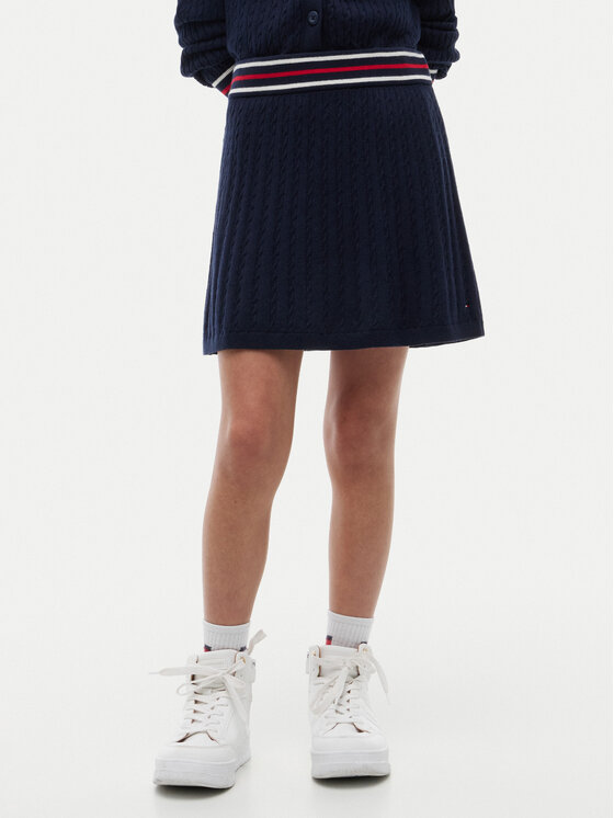 Tommy Hilfiger Fustă KG0KG09508 Bleumarin Regular Fit