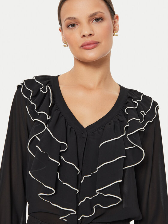 Kontatto Kontatto Bluză B701C Negru Regular Fit