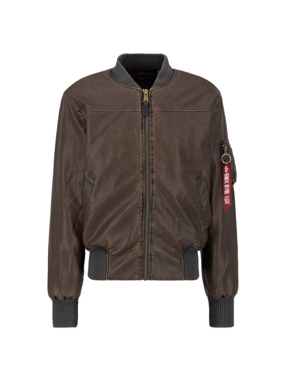 Alpha Industries Alpha Industries Kurtka bomber MA-1 Faux Leather Vintage Bomber Jacket Brązowy Regular Fit