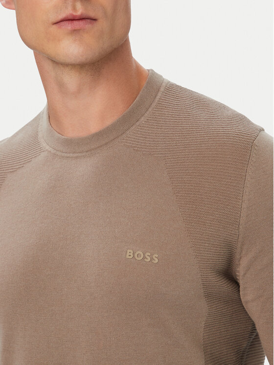 BOSS BOSS Džemper KN_Momentum 50558351 Tamno bež Regular Fit