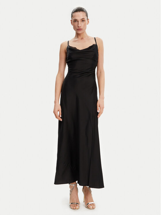 Guess Guess Rochie de seară W5GT10 WF1T2 Negru Slim Fit