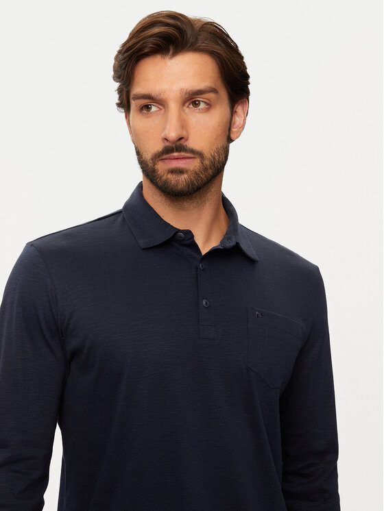 Pierre Cardin Pierre Cardin Тениска с яка и копчета C5 30604.3055 Тъмносин Regular Fit