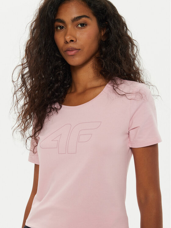 4F 4F Tričko 4FWMM00TTSHF1846 Ružová Slim Fit