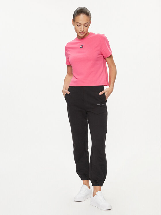 Tommy Jeans Tommy Jeans T-Shirt Badge DW0DW17391 Różowy Boxy Fit